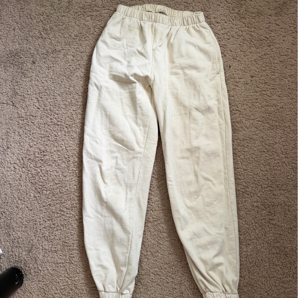 Cream John Galt cuffed sweatpants